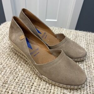 Verbenas Made in Spain Mamen Wedge Espadrilles in Stone Suede Womens 39/US8